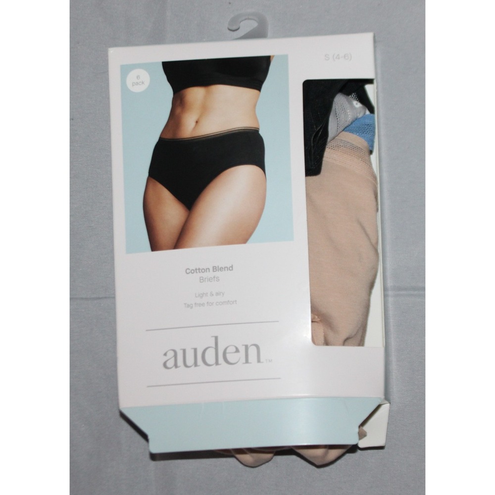 Auden 4 Pack Cotton Blend Briefs Panties Multi Colors Size S (4-6)